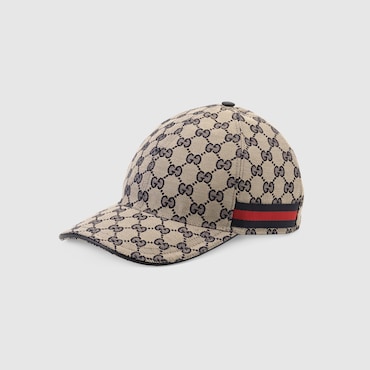 GUCCI Original GG Canvas Baseball Hat With Web, Size S