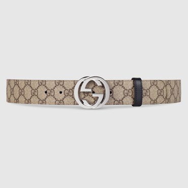 GUCCI Reversible Belt With Interlocking G Buckle, Size 90