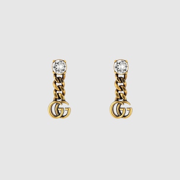 GUCCI Crystal Double G Earrings
