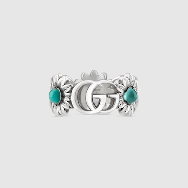 GUCCI Double G Mother Of Pearl Ring