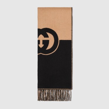 GUCCI Wool With Interlocking G Scarf