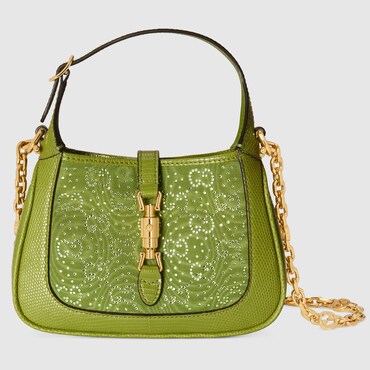 GUCCI GUCCI JACKIE 1961 GG CRYSTAL MINI BAG, GREEN, PRECIOUS