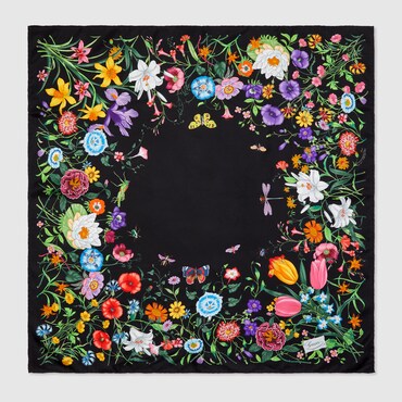 GUCCI Printed Silk Twill Carré
