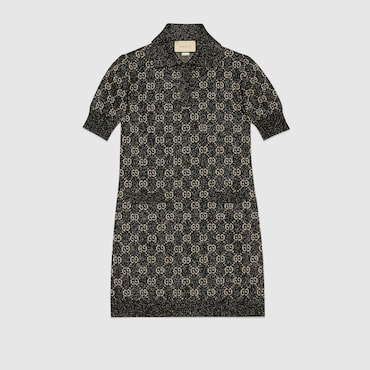 GUCCI Polokleid Mit GG Jacquard Aus Lamé, Größe XXS