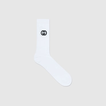 GUCCI Cotton Blend Socks With Interlocking G, Size S