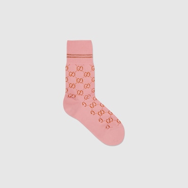 Gucci Gg Cotton Blend Socks In Pink