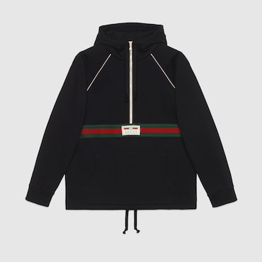 GUCCI Cotton Jersey Sweatshirt With Web, Size M