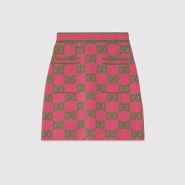 GUCCI GUCCI GG COTTON AND SILK BLEND SKIRT