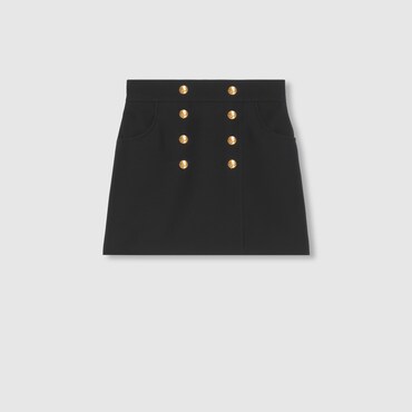 Gucci Crepe Cady Silk Blend Skirt In Schwarz