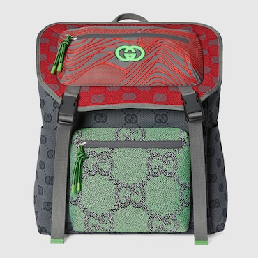 Gucci Gg Nylon Backpack In Red