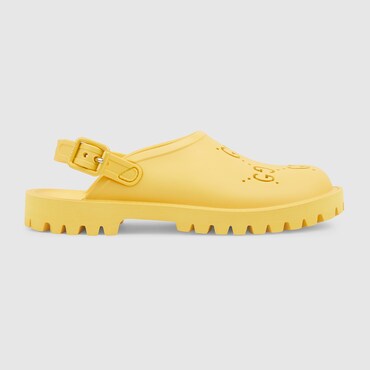 Gucci Cut-out Gg Sandal In Gelb