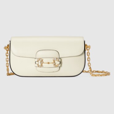 Gucci Small Horsebit 1955 Shoulder Bag In White