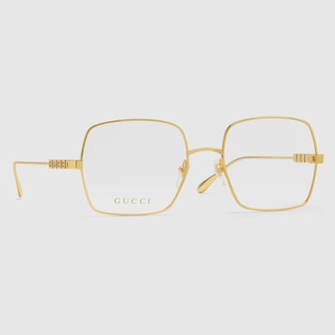 Gucci Eckiges Brillengestell In Gold