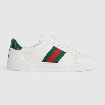 Shop Gucci Women's  Ace Sneaker With Web In White