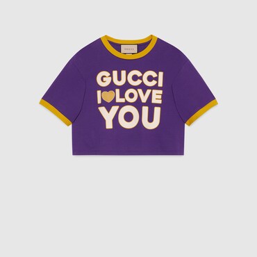 GUCCI GUCCI COTTON JERSEY CROPPED T-SHIRT