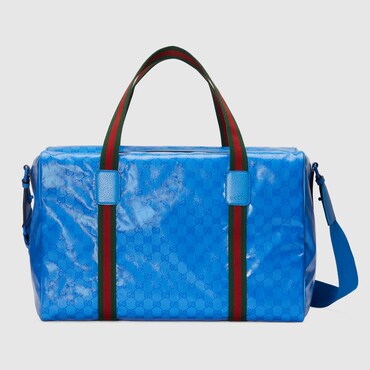 Gucci Grosse Reisetasche Mit Web In Blau