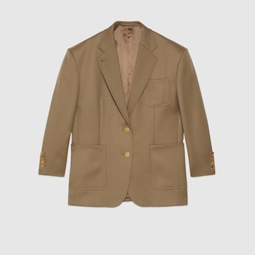 Gucci Heavy Wool Jacket W/horsebit In Brown