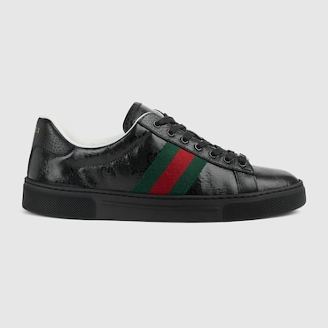 Ace Leather Sneakers with Web Detail