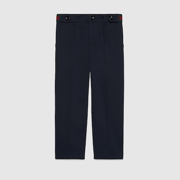 GUCCI Kids - Stretch Cotton Trousers With Web, Size 8 YEARS