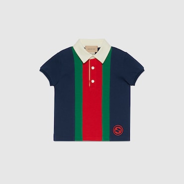 GUCCI Baby - Web Cotton Polo T-shirt, Size 18-24 MONTHS