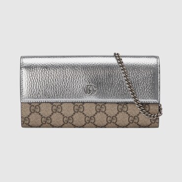 GUCCI GG Marmont Bi-color Wallet On Chain