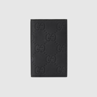 GUCCI Porte-cartes GG Format Long Effet Caoutchouc