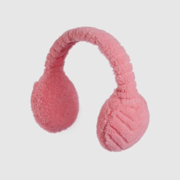 Gucci Shearling Ear Muffs With Double G In Pink