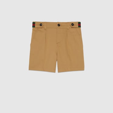 GUCCI Kids - Stretch Cotton Shorts With Web, Size 12 YEARS