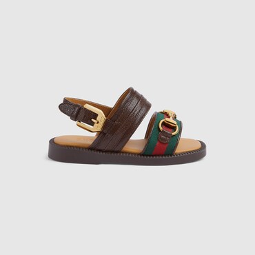 GUCCI Baby - Horsebit Web Sandal, Size 22