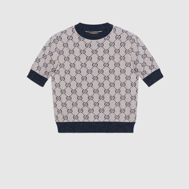 GUCCI GG Lamé Jacquard Top, Size XXXL