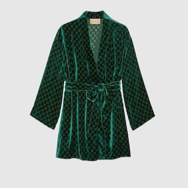 GUCCI GG Velvet Shirt, Size 36 IT