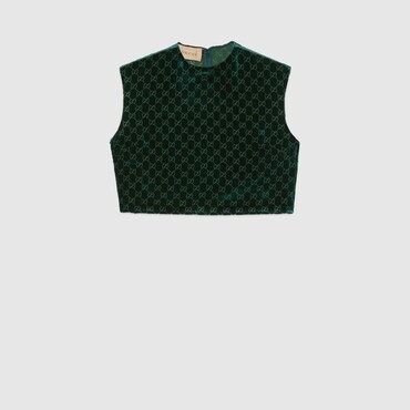 GUCCI GG Velvet Top, Size 40 IT