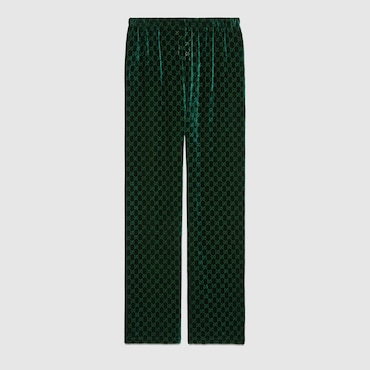 GUCCI GG Velvet Trousers, Size 44 IT