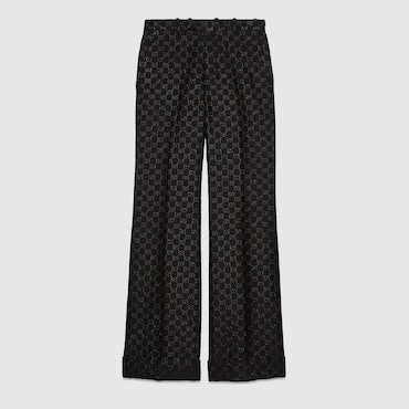 Gucci Gg Supreme Tailored Trousers In Black