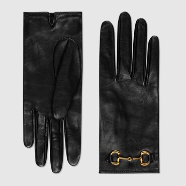 GUCCI Leather Gloves With Horsebit, Size 8.5