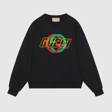 GUCCI Cotton Jersey Sweatshirt With Embroidery, Size XS