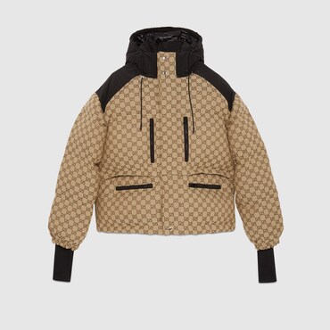 GUCCI GG Canvas Bomber Jacket, Size 40 IT