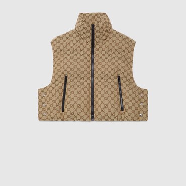 GUCCI GG Canvas Padded Gilet, Size S