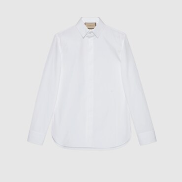 GUCCI Cotton Silk Shirt With Double G, Size 16+