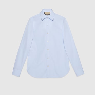 GUCCI Cotton Poplin Shirt With Double G, Size 16+