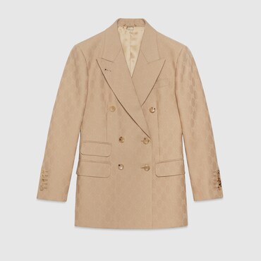 GUCCI GG Wool Jacquard Jacket, Size 48 IT