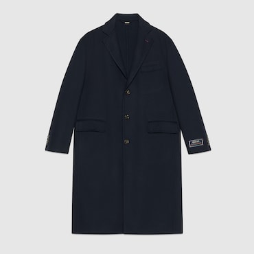 GUCCI Lightweight Wool Coat With Web Label, Size 50 IT
