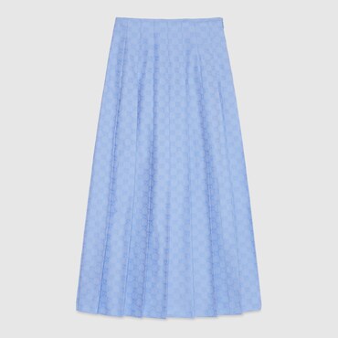 GUCCI GG Supreme Oxford Cotton Skirt, Size 38 IT