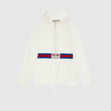 GUCCI Cotton Jersey Sweatshirt With Web, Size L