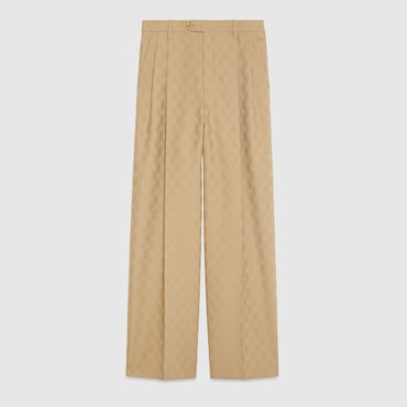 GUCCI GG Wool Jacquard Trousers, Size 42 IT