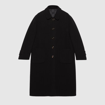 GUCCI Reversible GG Wool Coat, Size 36 IT