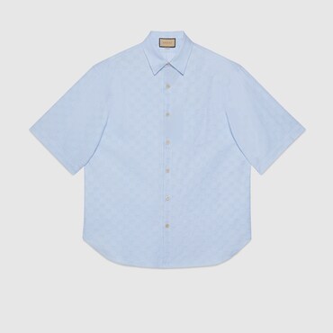 GUCCI GG Supreme Oxford Cotton Shirt, Size 14