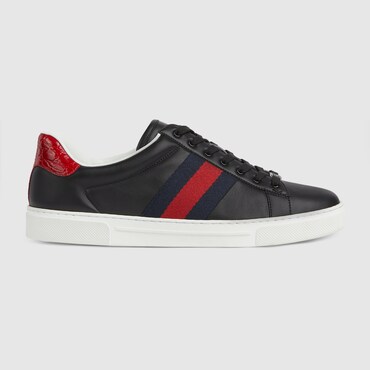 GUCCI Men's Ace Trainer With Web, Size 12
