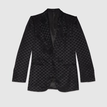 GUCCI GG Cotton Viscose Formal Jacket, Size 54 IT
