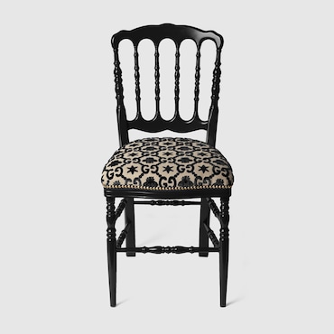 GUCCI Wood Chair With GG Bees And Stars